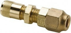 Parker - 500 Max psi, 1/4 Tube OD, Bulkhead Union Access Valve - Brass - Exact Tooling