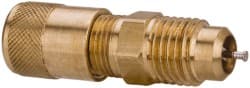 Parker - 1/8-27 Male Pipe, 500 Max psi, 1/8 Tube OD, Male Connector Access Valve - Brass - Exact Tooling