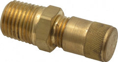 Parker - 1/4-18 Male Pipe, 500 Max psi, 1/4 Tube OD, Male Connector Access Valve - Brass - Exact Tooling
