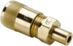 Parker - 500 Max psi, 1/8 Tube OD, Straight Solder Connector Access Valve - Brass - Exact Tooling