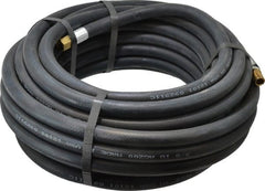 Alliance Hose & Rubber - 3/8" ID x 23/32" OD 50' Long Multipurpose Air Hose - MNPT x FNPT(Swivel) Ends, 200 Working psi, -40 to 190°F, 1/4" Fitting, Black - Exact Tooling
