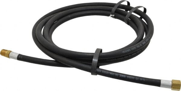 Alliance Hose & Rubber - 1/4" ID x 1/2" OD 10' Long Multipurpose Air Hose - MNPT x FNPT(Swivel) Ends, 200 Working psi, -40 to 190°F, 1/4" Fitting, Black - Exact Tooling