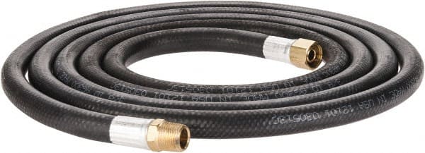 Alliance Hose & Rubber - 3/8" ID x 23/32" OD 10' Long Multipurpose Air Hose - MNPT x FNPT(Swivel) Ends, 300 Working psi, -40 to 190°F, 3/8" Fitting, Black - Exact Tooling