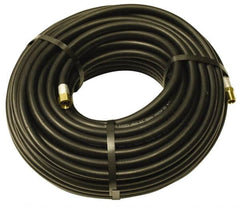 Alliance Hose & Rubber - 1" ID x 1-5/32" OD 100' Long Multipurpose Air Hose - MNPT x FNPT(Swivel) Ends, 300 Working psi, -40 to 190°F, 1" Fitting, Black - Exact Tooling