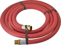 Alliance Hose & Rubber - 1/2" ID x 27/32" OD 10' Long Multipurpose Air Hose - MNPT x FNPT(Swivel) Ends, 300 Working psi, -40 to 190°F, 1/2" Fitting, Red - Exact Tooling