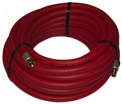 Alliance Hose & Rubber - 1" ID x 1-25/64" OD 50' Long Multipurpose Air Hose - MNPT x FNPT(Swivel) Ends, 300 Working psi, -40 to 190°F, 1" Fitting, Red - Exact Tooling