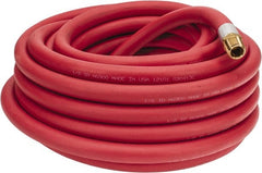 Alliance Hose & Rubber - 1/2" ID x 27/32" OD 50' Long Multipurpose Air Hose - MNPT x FNPT(Swivel) Ends, 300 Working psi, -40 to 190°F, 1/2" Fitting, Red - Exact Tooling