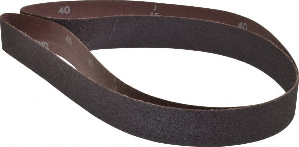 Norton - 1-1/2" Wide x 60" OAL, 40 Grit, Aluminum Oxide Abrasive Belt - Aluminum Oxide, Coarse, Coated, X Weighted Cloth Backing, Series R228 - Exact Tooling