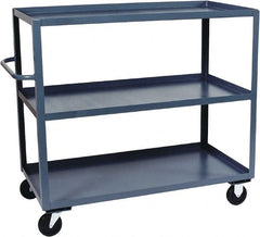 Jamco - 3,000 Lb Capacity, 3 Shelf, Steel Stock Truck - 24" Long x 60" Wide x 48" High, 6" Diam Phenolic Wheels - Exact Tooling
