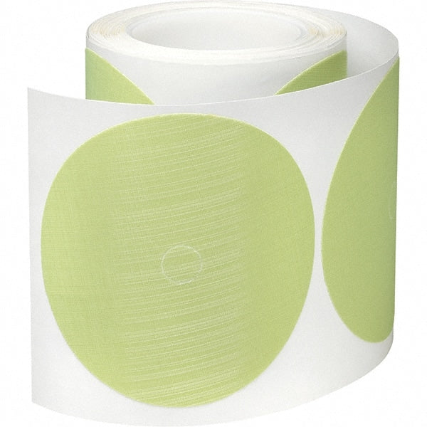 3M - 5" Diam, 35 Grit Trizact Aluminum Oxide Adhesive PSA Disc - Extra Fine Grade, Green, Polyester Backing, Flexible, Use with Random Orbital Sanders - Exact Tooling