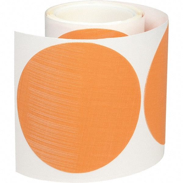 3M - 5" Diam, 5 Grit Trizact Aluminum Oxide Adhesive PSA Disc - Ultra Fine Grade, Orange, Polyester Backing, Flexible, Use with Random Orbital Sanders - Exact Tooling