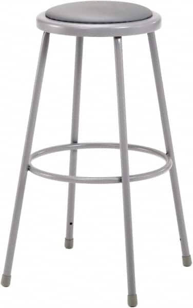 NPS - 30 Inch High, Stationary Fixed Height Stool - 16-1/2 Inch Deep x 16-1/2 Inch Wide, Vinyl Seat, Grey - Exact Tooling