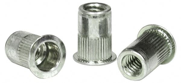 RivetKing - 0.13 to 0.225" Grip, Aluminum Standard Rivet Nut - Uncoated, Countersunk Head - Exact Tooling