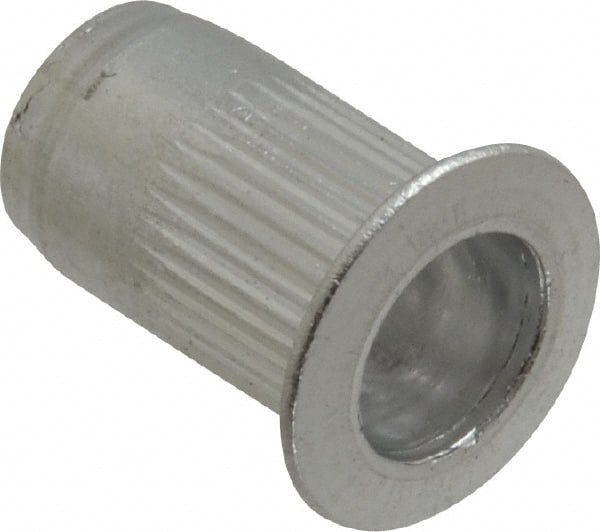 RivetKing - #10-24, 0.02 to 0.13" Grip, 19/64" Drill, Aluminum Standard Rivet Nut - Uncoated, Countersunk Head - Exact Tooling