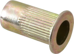 RivetKing - #10-32, 0.13 to 0.225" Grip, Steel Standard Rivet Nut - Zinc Yellow Dichromate Finish, Countersunk Head - Exact Tooling