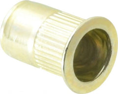 RivetKing - 1/4-20, 0.027 to 0.165" Grip, Steel Standard Rivet Nut - Zinc Yellow Dichromate Finish, Countersunk Head - Exact Tooling