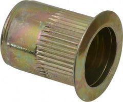 RivetKing - 3/8-16, 0.027 to 0.15" Grip, Steel Standard Rivet Nut - Zinc Yellow Dichromate Finish, Countersunk Head - Exact Tooling