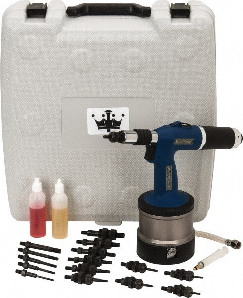 RivetKing - #8 to 3/8" Pneumatic Rivet Nut Tool Kit - Includes Mandrels: #8-32, #10-32, 1/4-20, 5/16-18, 3/8-16, Rivet Tool, Hard Case - Exact Tooling