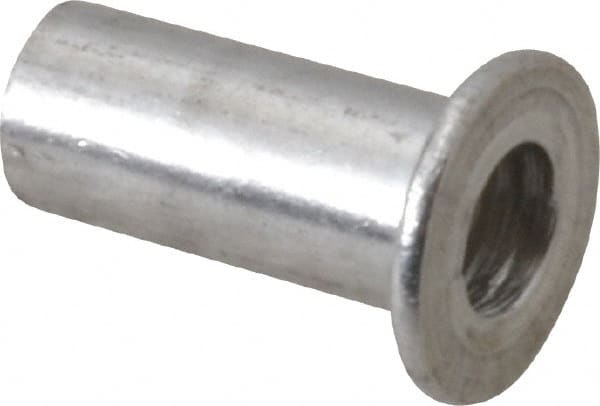 RivetKing - #8-32, 0.12 to 0.16" Grip, #2, Aluminum Standard Rivet Nut - Uncoated, Round Head - Exact Tooling