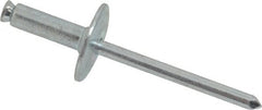 RivetKing - Size 8-18 Dome Head Steel Flush on Both Sides Blind Rivet - Steel Mandrel, 7/8" to 1-1/8" Grip, 5/8" Head Diam, 0.255" Min Hole Diam, 0.82" Length Under Head, 1/4" Body Diam - Exact Tooling