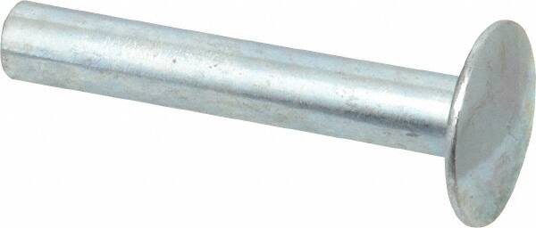RivetKing - Size 8-30 Dome Head Steel Flush on Both Sides Blind Rivet - Steel Mandrel, 1-5/8" to 1-7/8" Grip, 5/8" Head Diam, 0.255" Min Hole Diam, 1.57" Length Under Head, 1/4" Body Diam - Exact Tooling