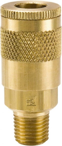 Parker - 1/2-14 Male NPTF Tru-Flate Automotive Pneumatic Hose Coupler - Brass, 1/2" Body Diam - Exact Tooling
