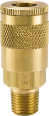 Parker - 1/2-14 Male NPTF Tru-Flate Automotive Pneumatic Hose Coupler - Brass, 1/2" Body Diam - Exact Tooling