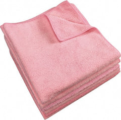 PRO-SOURCE - Dry Microfiber Wipes - Packet, 16" x 16" Sheet Size, Pink - Exact Tooling