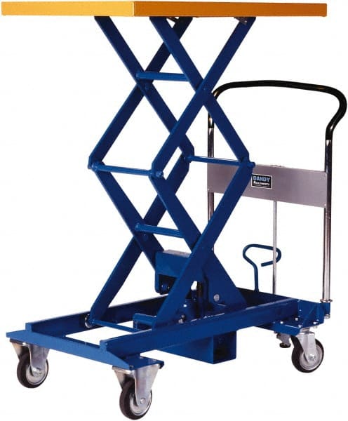 Southworth - 770 Lb Capacity Portable Foot-Operated Scissor Lift Table - 13.6" to 49-4/5" Lift Height, 35.81" Platform Length x 23.59" Platform Width - Exact Tooling