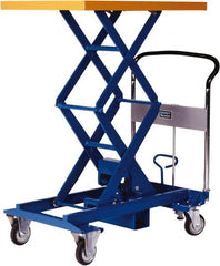 Southworth - 770 Lb Capacity Portable Foot-Operated Scissor Lift Table - 13.6" to 49-4/5" Lift Height, 35.81" Platform Length x 23.59" Platform Width - Exact Tooling