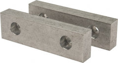 Gibraltar - 5-1/8" Wide x 1-1/2" High x 3/4" Thick, Flat/No Step Vise Jaw - Soft, Aluminum, Fixed Jaw, Compatible with 5" Vises - Exact Tooling