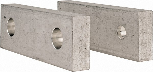 Gibraltar - 6" Wide x 2" High x 3/4" Thick, Flat/No Step Vise Jaw - Soft, Aluminum, Fixed Jaw, Compatible with 6" Vises - Exact Tooling