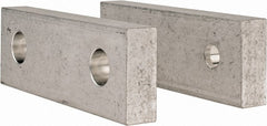 Gibraltar - 6" Wide x 2" High x 3/4" Thick, Flat/No Step Vise Jaw - Soft, Aluminum, Fixed Jaw, Compatible with 6" Vises - Exact Tooling