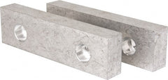 Gibraltar - 8-1/8" Wide x 2-1/4" High x 1-1/8" Thick, Flat/No Step Vise Jaw - Soft, Aluminum, Fixed Jaw, Compatible with 8" Vises - Exact Tooling