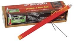 Cyalume - 10 Piece Red Chemical Lightstick - 10 Inch Long, 2 Hours Illumination Time, Nonflammable, Nontoxic and Waterproof, Snap and Shake Activation Method - Exact Tooling