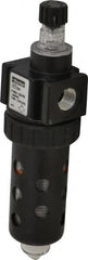 Parker - 3/8" NPT, 150 Max psi Compact Micro Mist Lubricator - Polycarbonate Bowl with Sight Glass, Zinc Body, 40 CFM, 125°F Max Temp, 2" Wide x 7.38" High - Exact Tooling