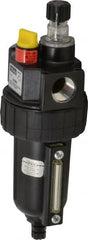 Parker - 1/2" NPT, 250 Max psi Intermediate Micro Mist Lubricator - Metal Bowl with Sight Glass, Zinc Body, 90 CFM, 175°F Max Temp, 2.81" Wide x 7.82" High - Exact Tooling