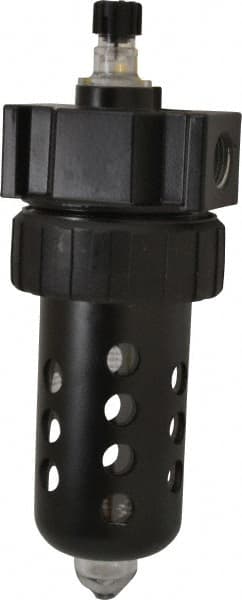 Parker - 1/2" NPT, 150 Max psi Standard Micro Mist Lubricator - Polycarbonate Bowl with Sight Glass, Zinc Body, 90 CFM, 125°F Max Temp, 3.24" Wide x 9.27" High - Exact Tooling