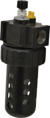 Parker - 3/4" NPT, 150 Max psi Standard Micro Mist Lubricator - Polycarbonate Bowl with Sight Glass, Zinc Body, 90 CFM, 125°F Max Temp, 3.24" Wide x 9.27" High - Exact Tooling