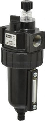 Parker - 1/2" NPT, 250 Max psi Intermediate Mist Lubricator - Metal Bowl with Sight Glass, Zinc Body, 90 CFM, 175°F Max Temp, 2.81" Wide x 7.82" High - Exact Tooling
