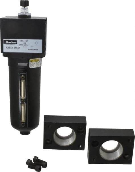 Parker - 1 1/2" NPT, 250 Max psi Heavy Duty Mist Lubricator - Metal Bowl with Sight Glass, Zinc Body, 260 CFM, 175°F Max Temp, 5.6" Wide x 11.81" High - Exact Tooling