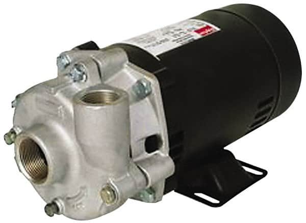 Pentair - ODP Motor, 115/208-230 Volt, 1 Phase, 3/4 HP, Stainless Steel Straight Pump - 1 Inch Inlet, 3/4 Inch Outlet, 55 Max Head psi, Stainless Steel Impeller, Viton Seal, 55 Ft. Shut Off - Exact Tooling