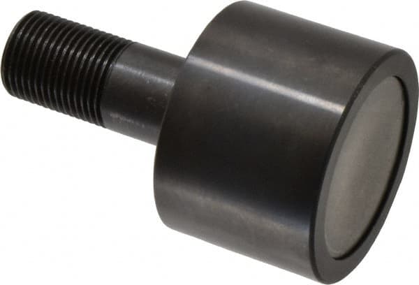 Accurate Bushing - 2-1/4" Roller Diam x 1-11/16" Width, 7/8" Stud Diam x 2" Length, Plain Load Roller - Steel, 1-1/8" Thread Length, 7/8-14 Thread, 3,490 Lb Dynamic Cap, 2,000 Lb Static Cap - Exact Tooling