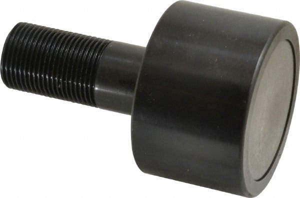 Accurate Bushing - 2-1/2" Roller Diam x 1-11/16" Width, 1" Stud Diam x 2-1/4" Length, Plain Load Roller - Steel, 1-1/2" Thread Length, 1-14 Thread, 5,120 Lb Dynamic Cap, 3,120 Lb Static Cap - Exact Tooling