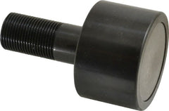 Accurate Bushing - 2-1/2" Roller Diam x 1-11/16" Width, 1" Stud Diam x 2-1/4" Length, Plain Load Roller - Steel, 1-1/2" Thread Length, 1-14 Thread, 5,120 Lb Dynamic Cap, 3,120 Lb Static Cap - Exact Tooling