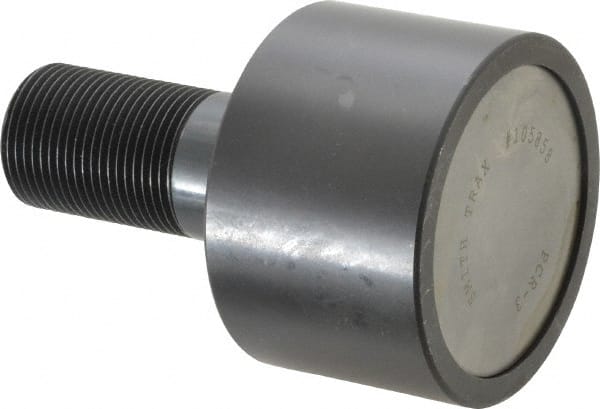 Accurate Bushing - 3" Roller Diam x 2" Width, 1-1/4" Stud Diam x 2-1/2" Length, Plain Load Roller - Steel, 1-3/4" Thread Length, 1-1/4-12 Thread, 14,300 Lb Dynamic Cap, 16,000 Lb Static Cap - Exact Tooling