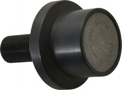 Accurate Bushing - 2" Roller Diam x 1-11/16" Width, 7/8" Stud Diam x 2" Length, Flanged Load Roller - Steel, 1-1/4" Thread Length, 7/8-14 Thread, 3,490 Lb Dynamic Cap, 2,000 Lb Static Cap - Exact Tooling