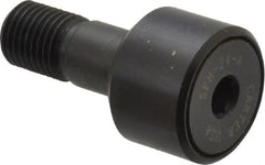 Made in USA - 3/4" Roller Diam x 1/2" Width, 3/8" Stud Diam x 7/8" Length, Stud Cam Follower - Steel, 3/8" Thread Length, 3/8-24 Thread, 1,328 Lb Dynamic Cap - Exact Tooling