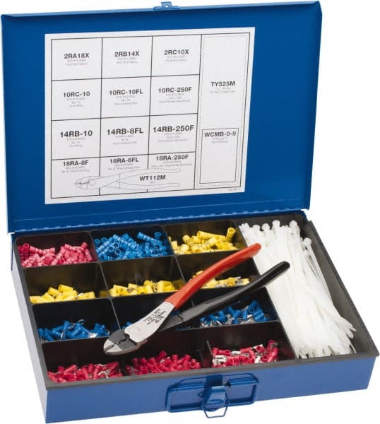 Thomas & Betts - 1,102 Piece, Terminal Kit - 22 to 10 AWG Compatible Wire Size - Exact Tooling