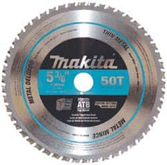 Makita - 5-3/8" Diam, 5/8" Arbor Hole Diam, 50 Tooth Wet & Dry Cut Saw Blade - Carbide-Tipped, General Purpose Action, Standard Round Arbor - Exact Tooling